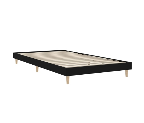 Estructura de cama madera de ingeniería negra 90x190 cm