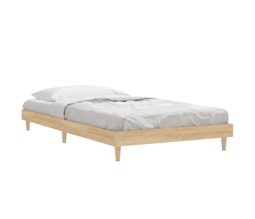 Estructura de cama sin colchón madera roble Sonoma 90x190 cm