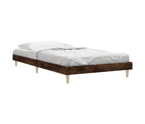 Estructura de cama sin colchón madera roble ahumado 90x190 cm