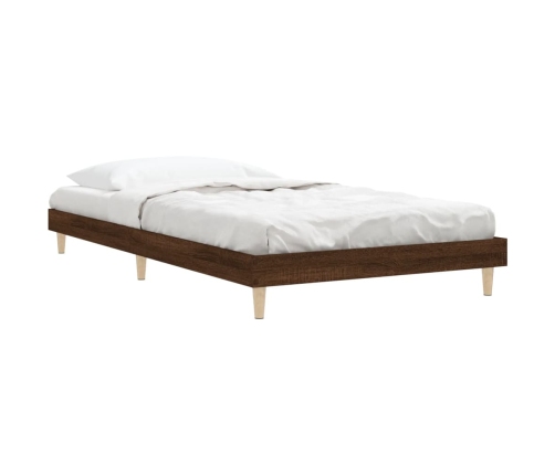 Estructura de cama sin colchón madera marrón roble 90x190 cm