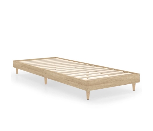 Estructura de cama sin colchón madera roble Sonoma 75x190 cm