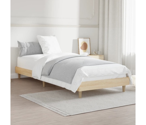 Estructura de cama sin colchón madera roble Sonoma 75x190 cm