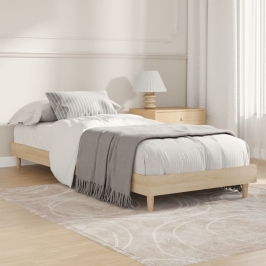 Estructura de cama sin colchón madera roble Sonoma 75x190 cm