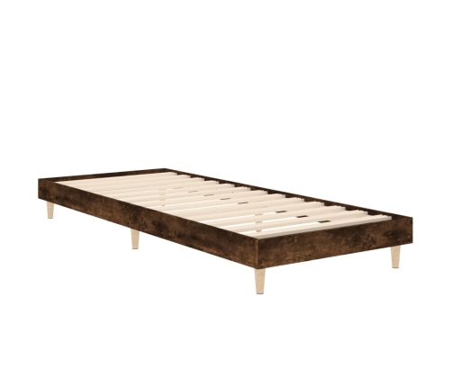 Estructura cama sin colchón madera roble ahumado 75x190 cm