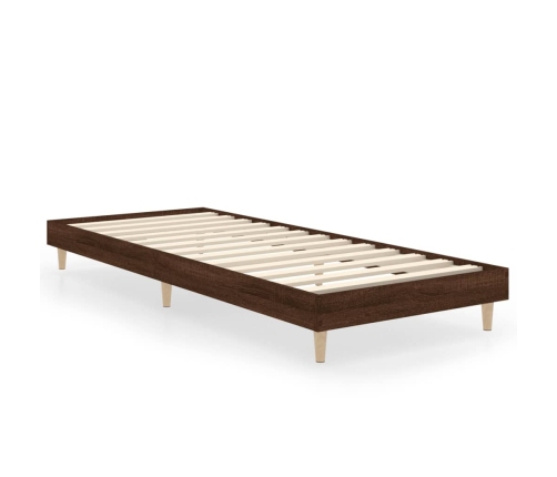 Estructura de cama sin colchón madera marrón roble 75x190 cm