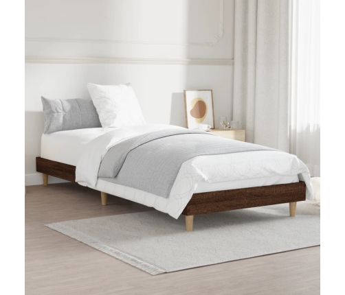 Estructura de cama sin colchón madera marrón roble 75x190 cm