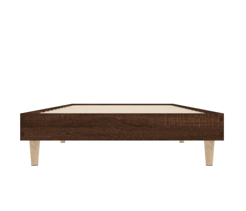 Estructura de cama sin colchón madera marrón roble 75x190 cm