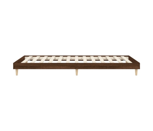 Estructura de cama sin colchón madera marrón roble 75x190 cm