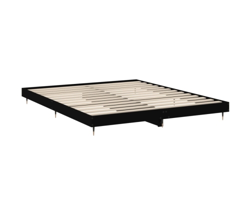 Estructura de cama madera de ingeniería negra 200x200 cm