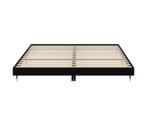 Estructura de cama madera de ingeniería negra 200x200 cm