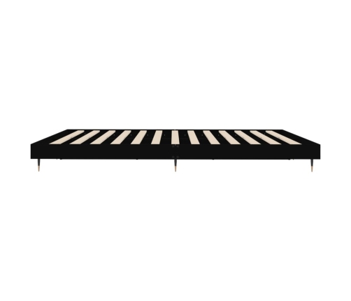 Estructura de cama madera de ingeniería negra 200x200 cm