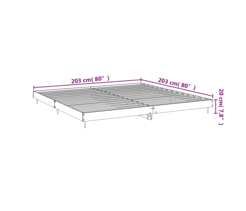 Estructura de cama madera de ingeniería negra 200x200 cm