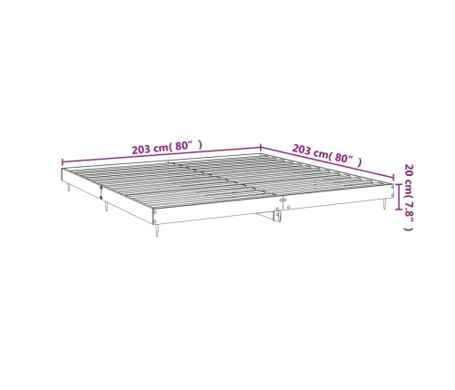 Estructura de cama sin colchón roble Sonoma 200x200 cm