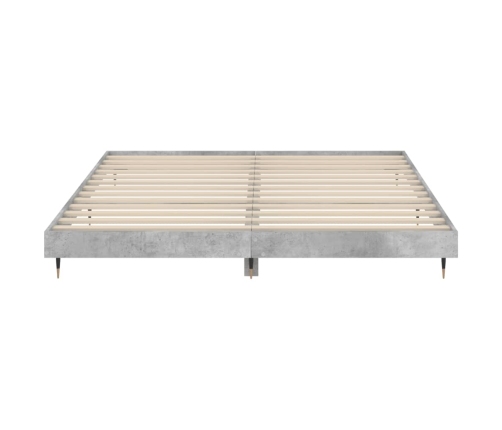 Estructura de cama madera de ingeniería gris hormigón 200x200cm