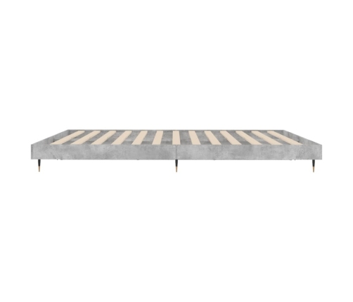 Estructura de cama madera de ingeniería gris hormigón 200x200cm