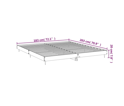 Estructura de cama sin colchón marrón roble 180x200 cm