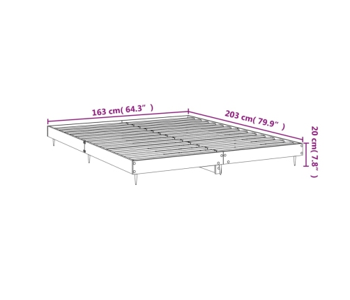 Estructura de cama madera de ingeniería blanco brillo 180x200cm