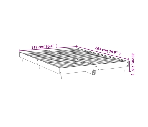 Estructura de cama madera de ingeniería blanca 140x200 cm