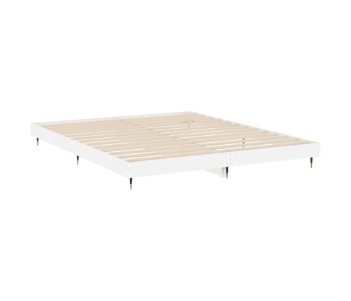 Estructura de cama madera de ingeniería blanco brillo 140x200cm