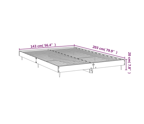 Estructura de cama sin colchón madera roble Sonoma 140x200 cm