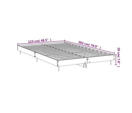 Estructura de cama sin colchón madera roble Sonoma 120x200 cm