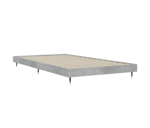 Estructura de cama madera de ingeniería gris hormigón 100x200cm