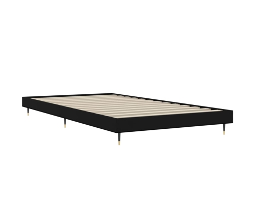 Estructura de cama madera de ingeniería negra 90x200 cm