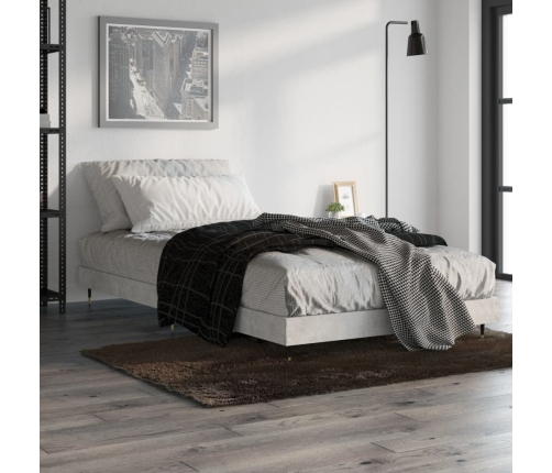 Estructura de cama madera de ingeniería gris hormigón 90x200cm