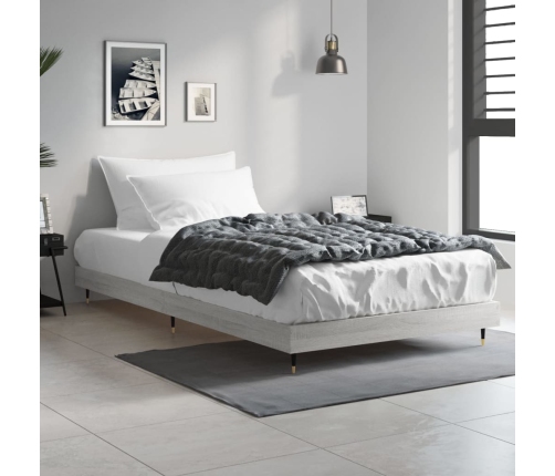 Estructura de cama madera de ingeniería gris Sonoma 90x200 cm