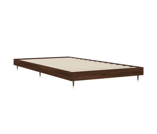 Estructura de cama sin colchón madera marrón roble 90x200 cm