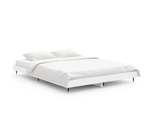 Estructura de cama madera de ingeniería blanca 140x190 cm