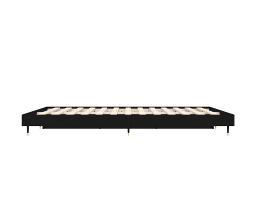 Estructura de cama madera de ingeniería negra 140x190 cm