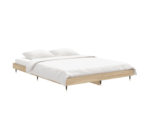 Estructura de cama madera de ingeniería roble Sonoma 135x190 cm