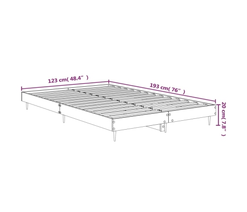 Estructura de cama sin colchón madera roble ahumado 120x190 cm