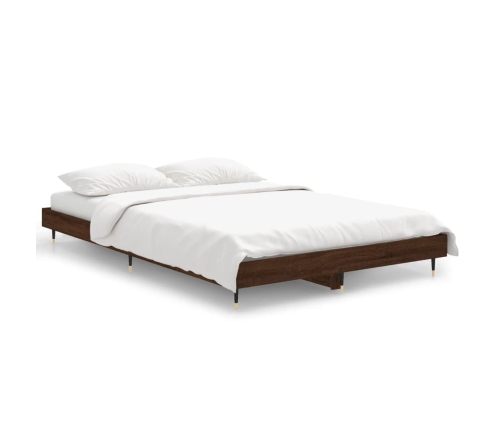 vidaXL Estructura de cama madera contrachapada marrón roble 120x190 cm