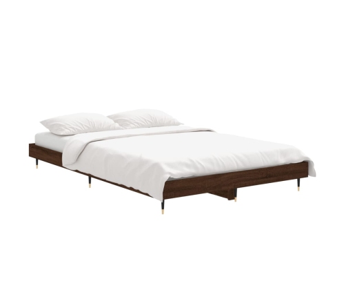 Estructura de cama madera contrachapada marrón roble 120x190 cm