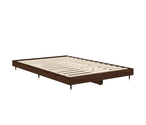 vidaXL Estructura de cama madera contrachapada marrón roble 120x190 cm