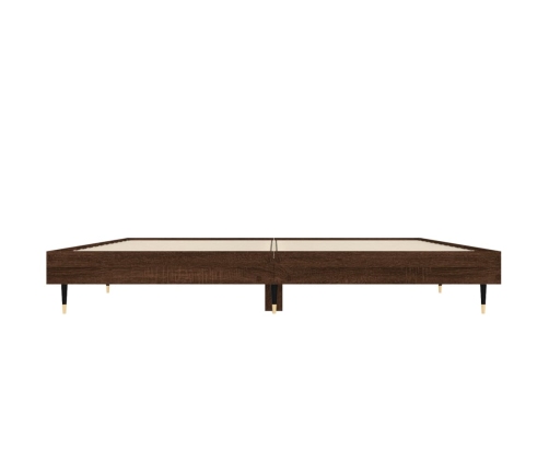 Estructura de cama madera contrachapada marrón roble 120x190 cm