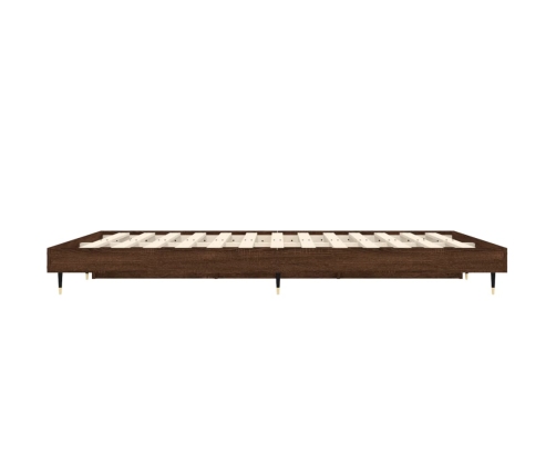 Estructura de cama madera contrachapada marrón roble 120x190 cm