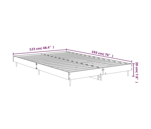 vidaXL Estructura de cama madera contrachapada marrón roble 120x190 cm