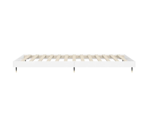 Estructura de cama madera de ingeniería blanco brillo 90x190 cm