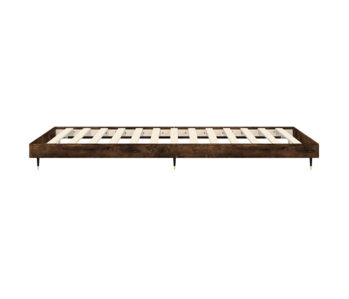 Estructura de cama sin colchón madera roble ahumado 90x190 cm