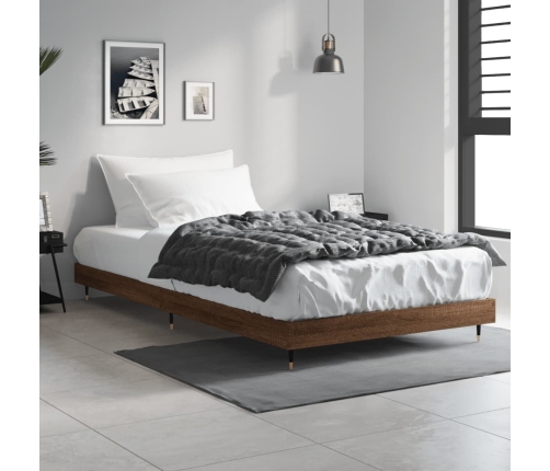 Estructura de cama sin colchón madera marrón roble 90x190 cm