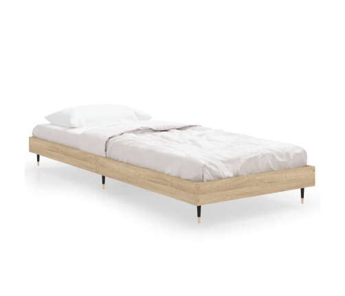 Estructura de cama sin colchón madera roble Sonoma 75x190 cm