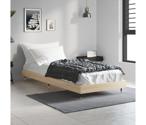 Estructura de cama sin colchón madera roble Sonoma 75x190 cm