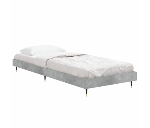 Estructura de cama madera de ingeniería gris hormigón 75x190 cm