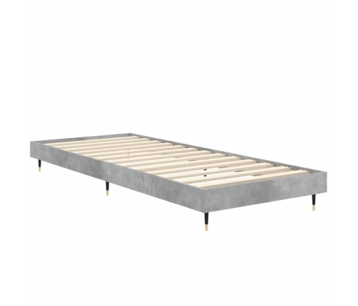 Estructura de cama madera de ingeniería gris hormigón 75x190 cm