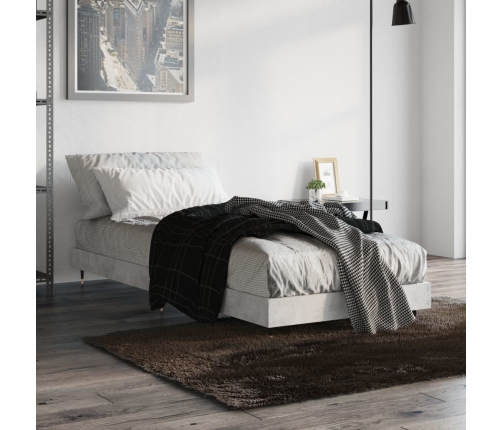 Estructura de cama madera de ingeniería gris hormigón 75x190 cm