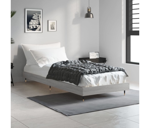 Estructura de cama madera de ingeniería gris Sonoma 75x190 cm