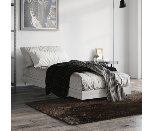 Estructura de cama madera de ingeniería gris Sonoma 75x190 cm